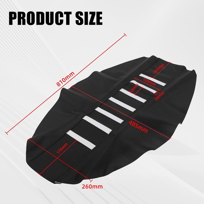 BAOUFF Dirt Bike Seat Cover,Universal Motorcycle Grip Cushion Guard for Most Dirtbike Ebike Like CRF CR YZ TTR WR KX KLX EX EXC 50 80 85 110 125 150 250 450-Black - Image 3